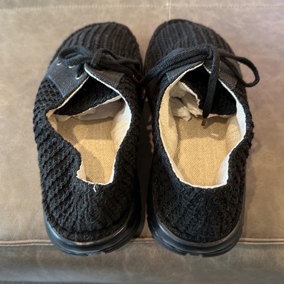 ALL HEMP Upper Rawganique Glue Free Handmade Knit Black Shoes Size 10.5-11 - Picture 10 of 10